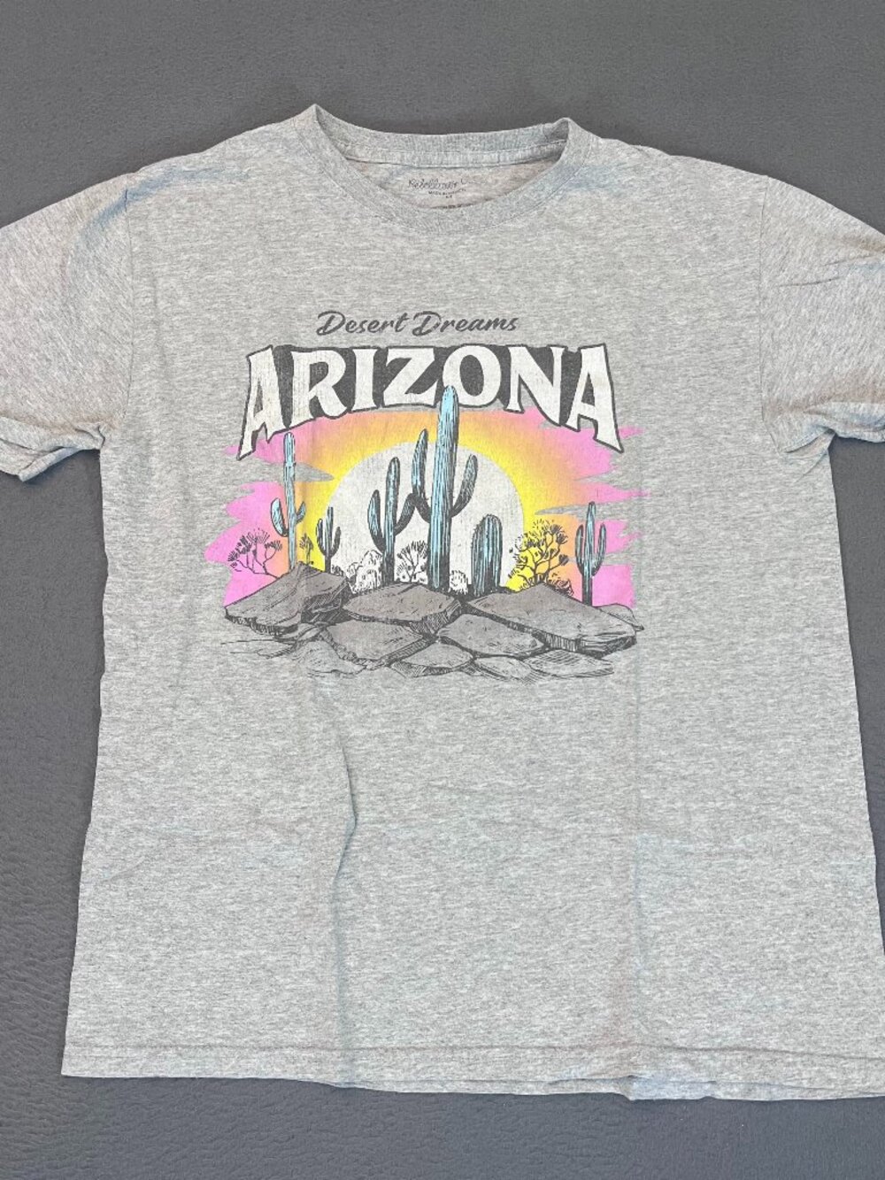 Rebellious One Med Arizona Desert Dreams T-Shirt Sunset Cactus Graphic Southwest